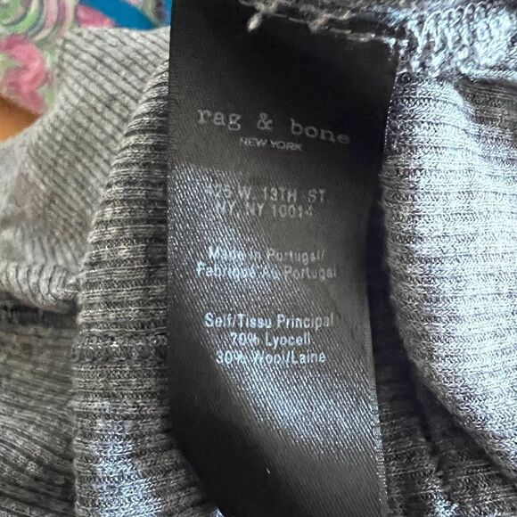 Rag & Bone Grey Lightweight Ribbed Mock Turtleneck Top Size S - Picture 5 of 6